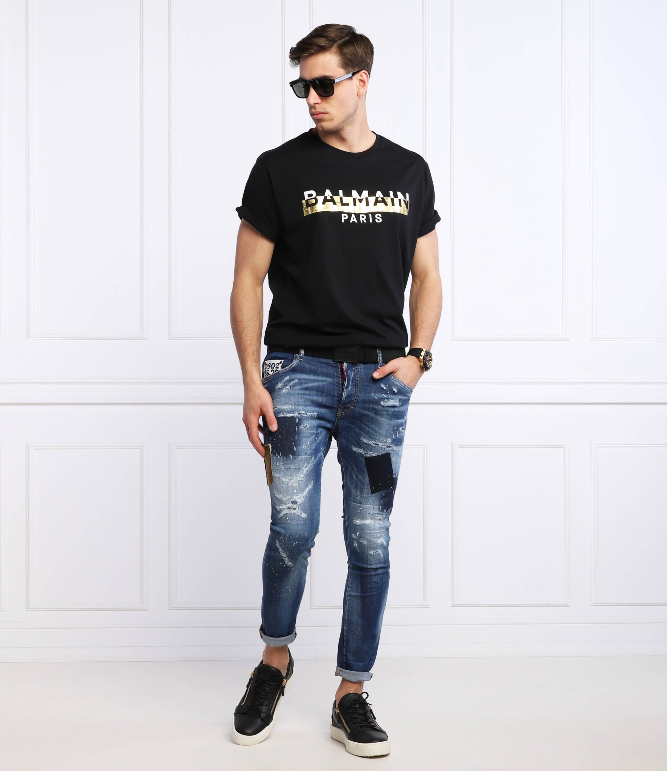 BALMAIN PARIS PREMIUM MEN'S T SHIRT | BLACK