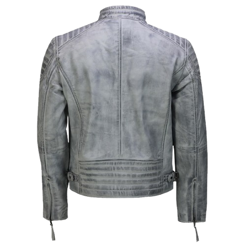 Men’s Real Leather Antique Wash Retro Vintage Style Jacket