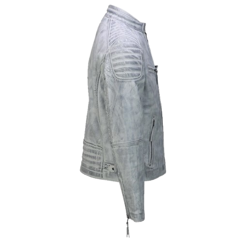 Men’s Real Leather Antique Wash Retro Vintage Style Jacket