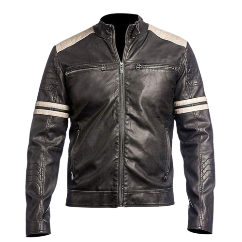 Men’s Distressed Black Leather Jacket