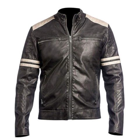 Men’s Distressed Black Leather Jacket