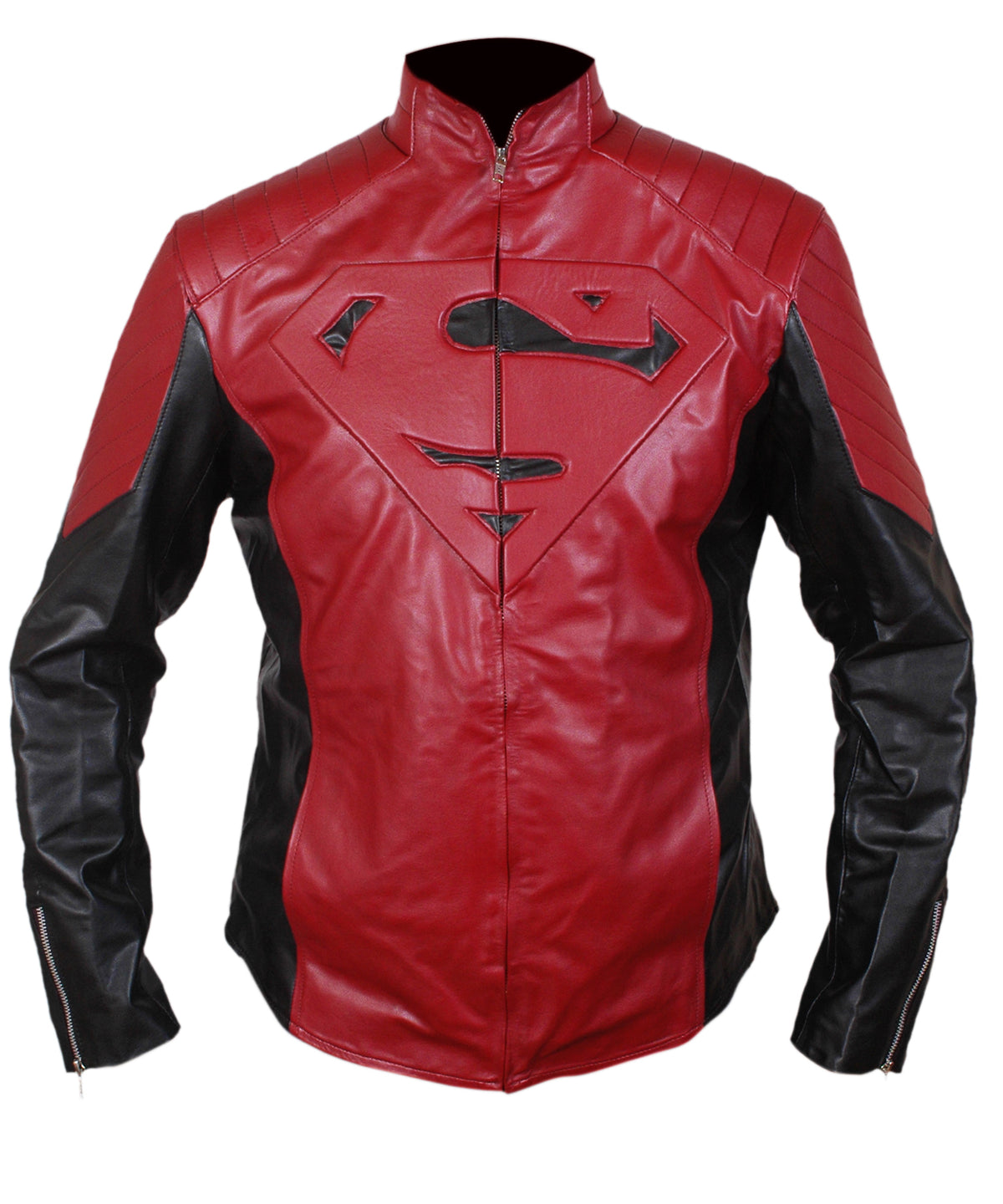 Smallville Superman Red & Black Leather Jacket Clark Kent Inspired Superhero Outerwear