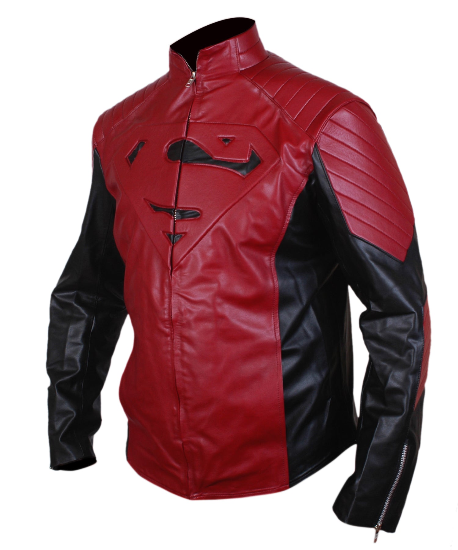 Smallville Superman Red & Black Leather Jacket Clark Kent Inspired Superhero Outerwear