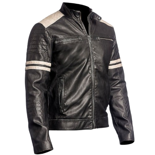 Men’s Distressed Black Leather Jacket