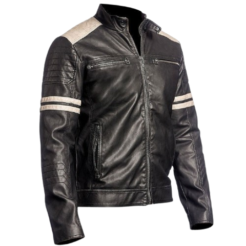 Men’s Distressed Black Leather Jacket
