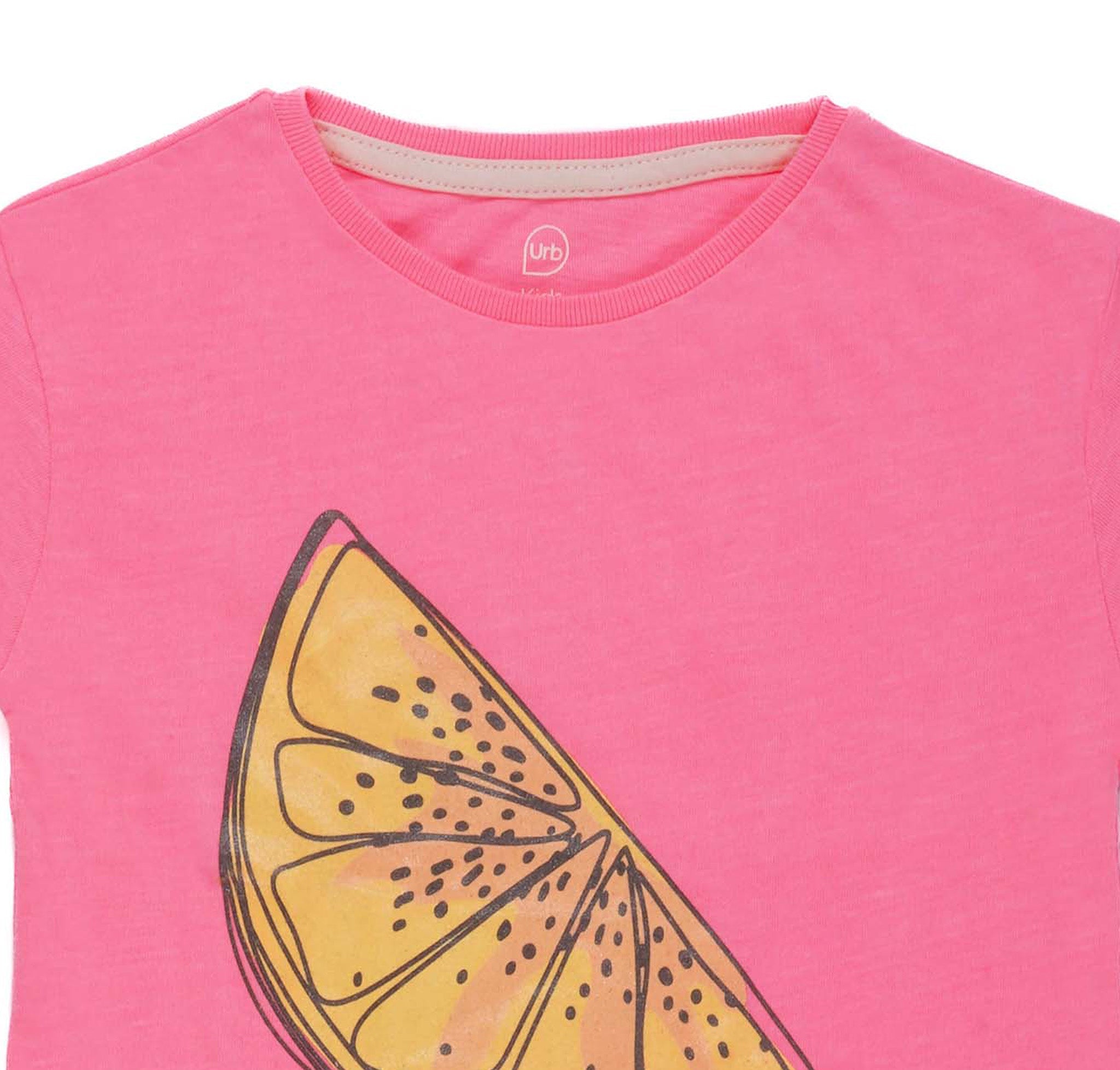 U.R.B-KIDS-GRAPHICAL PRINT-CREW NECK | T-SHIRT | PINK