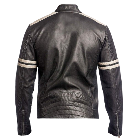 Men’s Distressed Black Leather Jacket