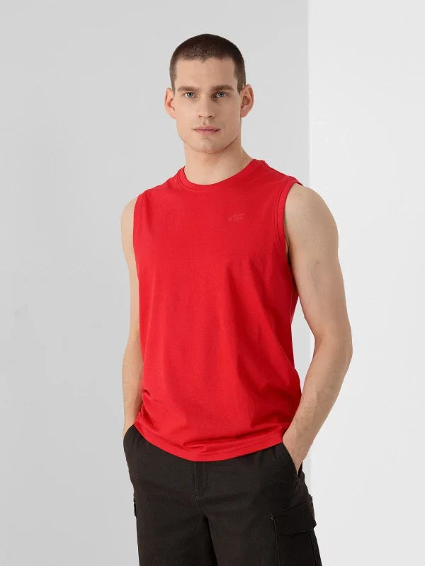 4.F SANDO MEN'S REGULAR PLAIN TANK TOP | RED