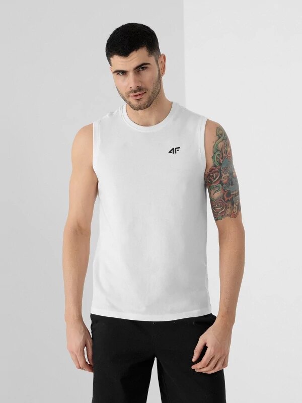 4.F. SANDO MEN'S REGULAR PLAIN TANK TOP | WHITE