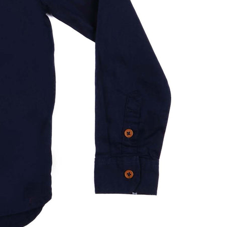 GARCONS-CASUAL PLAIN WITH BOW-SHIRT | DARK BLUE