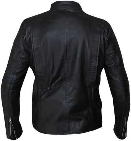 Men’s Black Leather/Faux Leather Punisher Jacket Iconic White Skull Logo