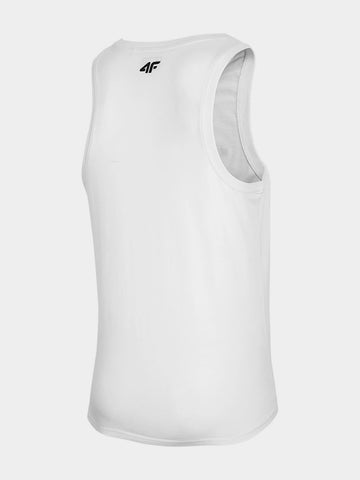 4.F. MEN'S SANDO REGULAR TANK TOP WITH PRINT | WHITE