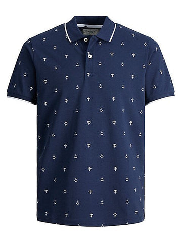 PRODUKT CHRIS ANCHOR-PRINT POLO SHIRT | NAVY