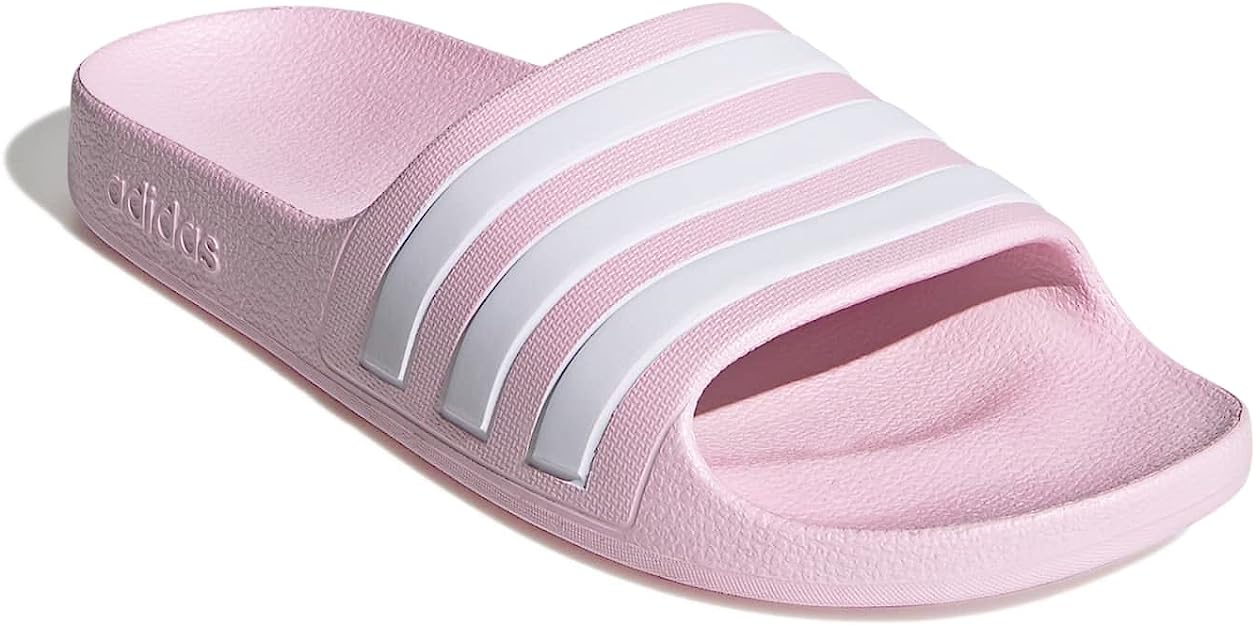 A.D.I.D.A.S Girls-Adult Adilette Aqua Slides Sandal | Pink / White