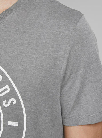 JACK & JONES MEN'S GRAPHIC SLIM FIT CREW NECK T-SHIRT | GREY