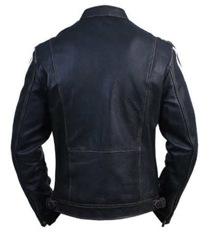 Leon S. Kennedy Black Distressed Leather Jacket Resident Evil: Vendetta Movie Inspired Men’s Jacket