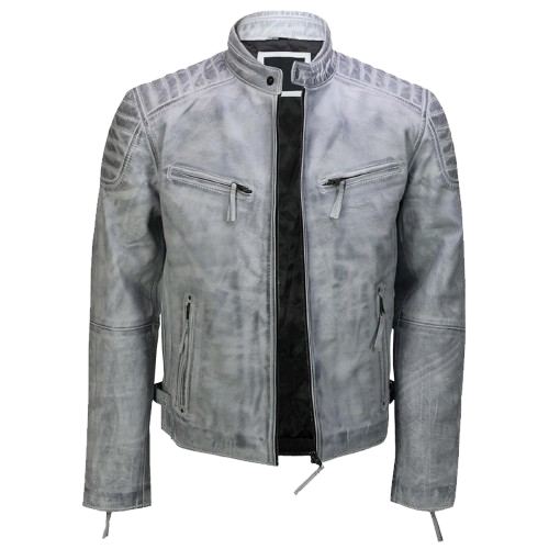 Men’s Real Leather Antique Wash Retro Vintage Style Jacket