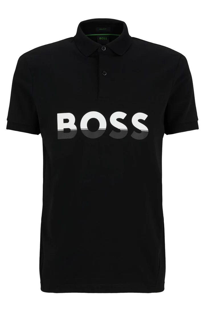 HUGO BOSS POLO WITH LOGO | BLACK