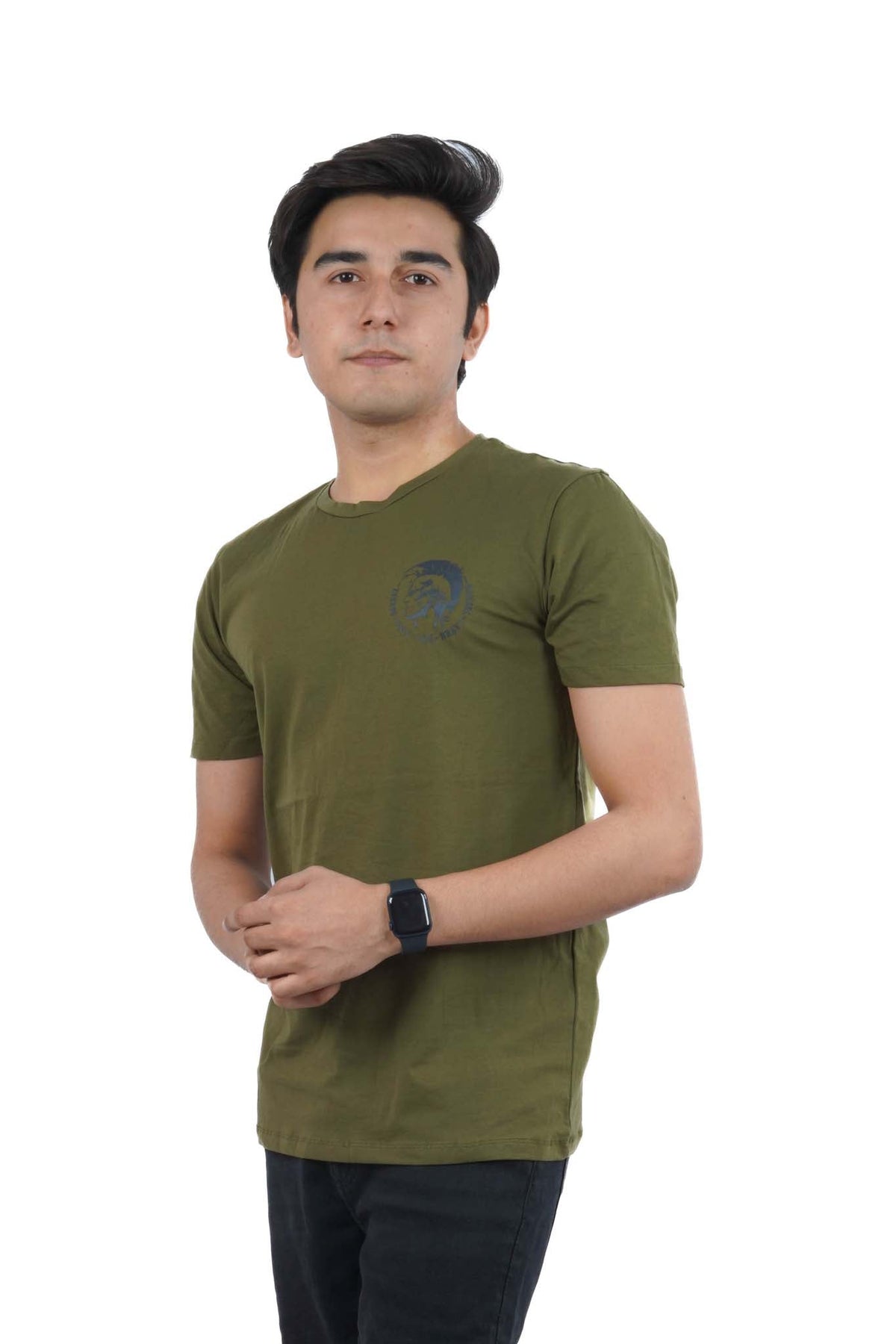 DIESEL. CREW NECK FLEXIBLE T-SHIRT | DARK GREEN