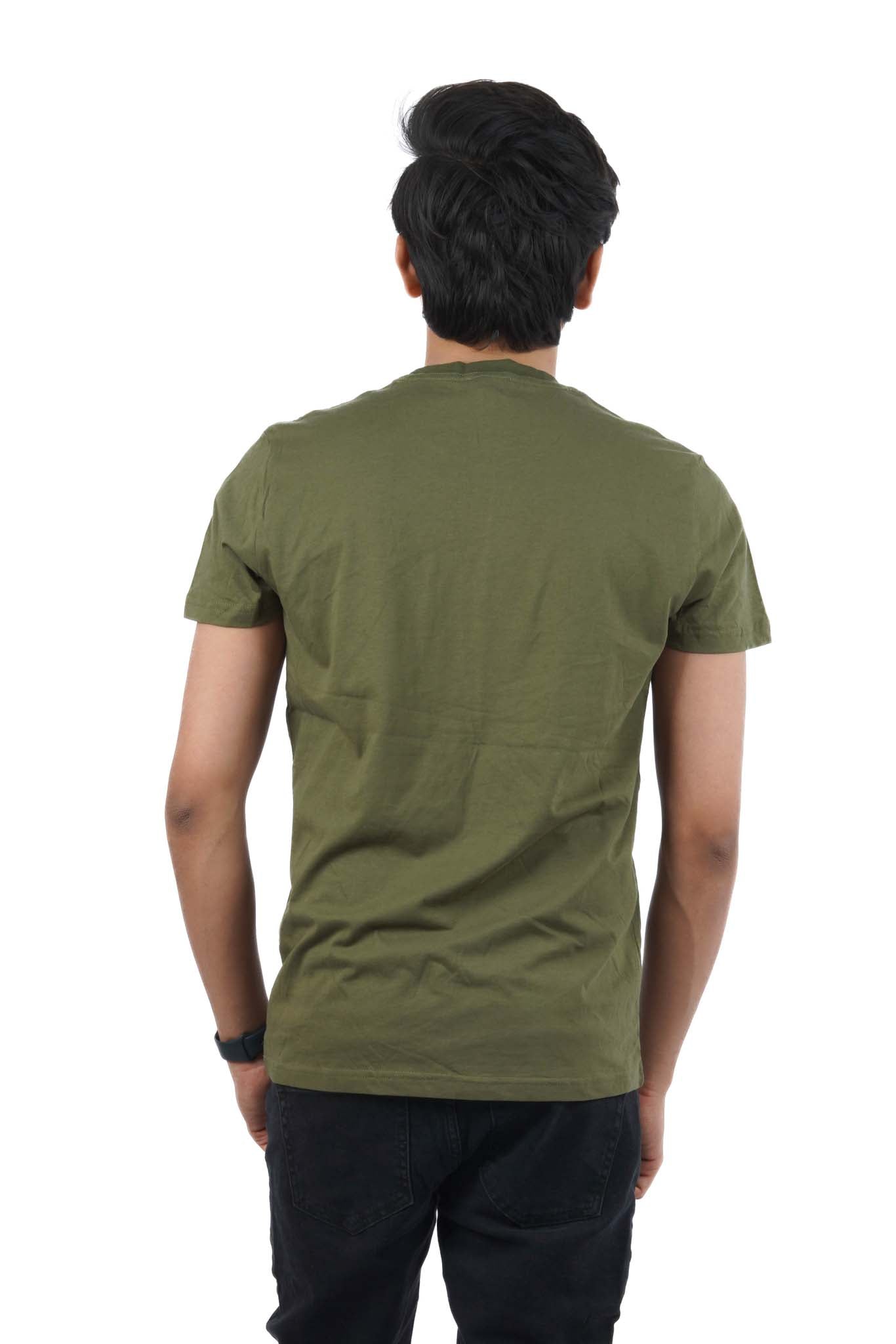 DIESEL.COTTON FOLDED LOGO T-SHIRT | GREEN