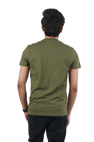 DIESEL.COTTON FOLDED LOGO T-SHIRT | GREEN