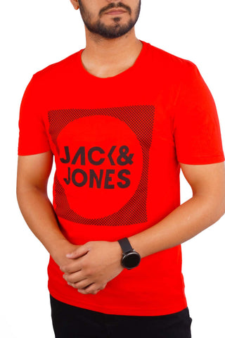 JACK & JONES. -LOGO PRINT-MEN T-SHIRT | RED