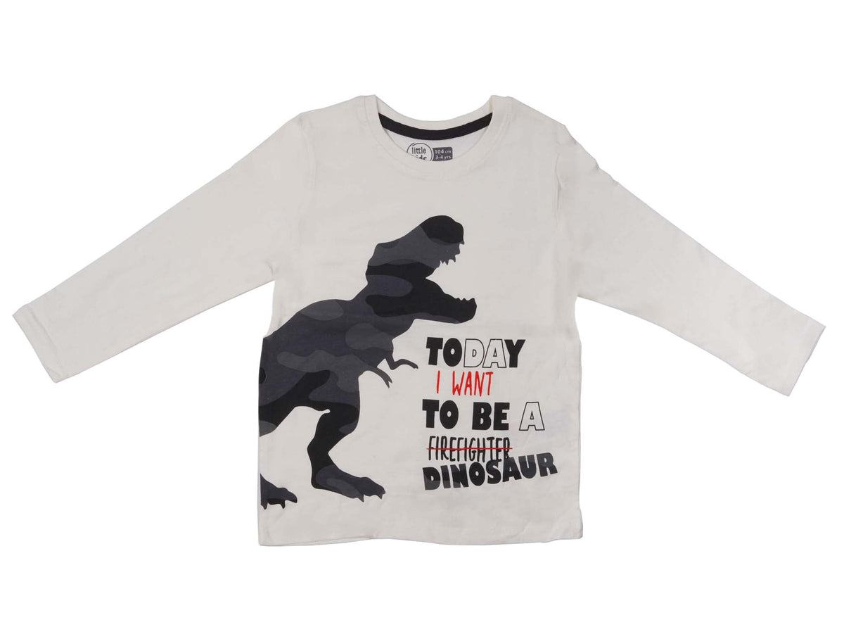 L.I.T.T.L.E K.I.D.S-GRAPHICAL PRINT-FULL SLEEVE | T-SHIRT | WHITE