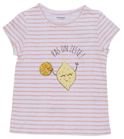 V.E.R.T.B.A.U.D.E.T GIRL PRINTED HALF SLEEVE T-SHIRT | WHITE