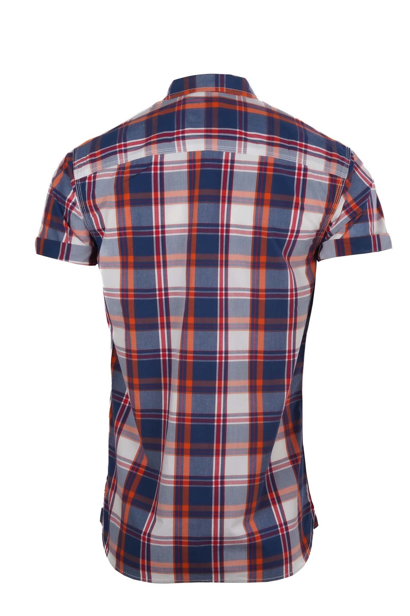 DIESEL. HERITAGE MENS-HALF SLEEVE-RIPE APRICOT CHECK-SHIRT