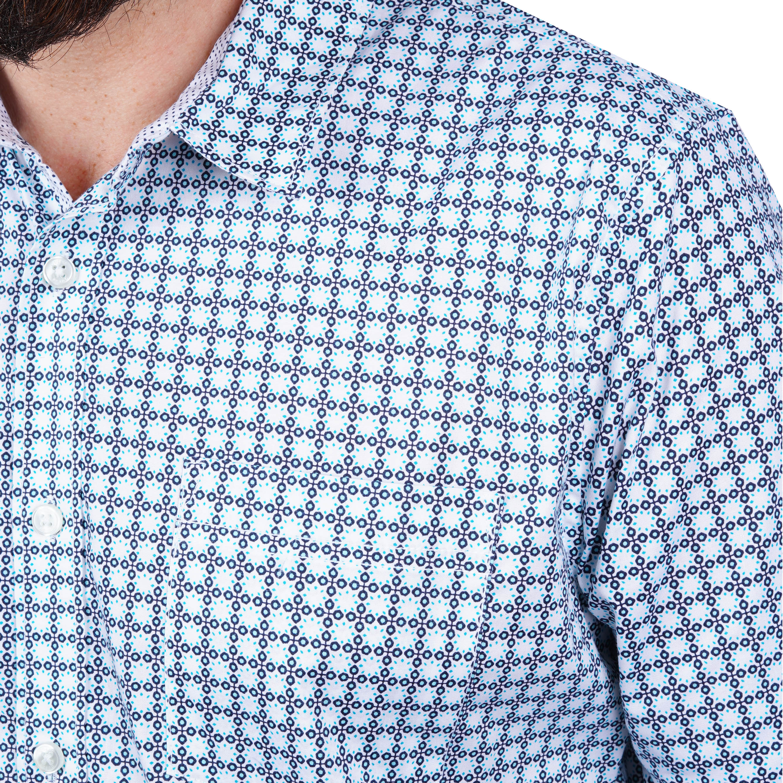 GUESS-LOS ANGELES-PRINTED-SLIM FIT-CASUAL SHIRT | WHITE