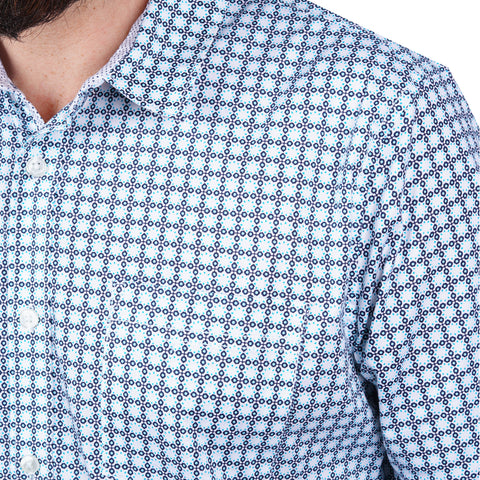 GUESS-LOS ANGELES-PRINTED-SLIM FIT-CASUAL SHIRT | WHITE