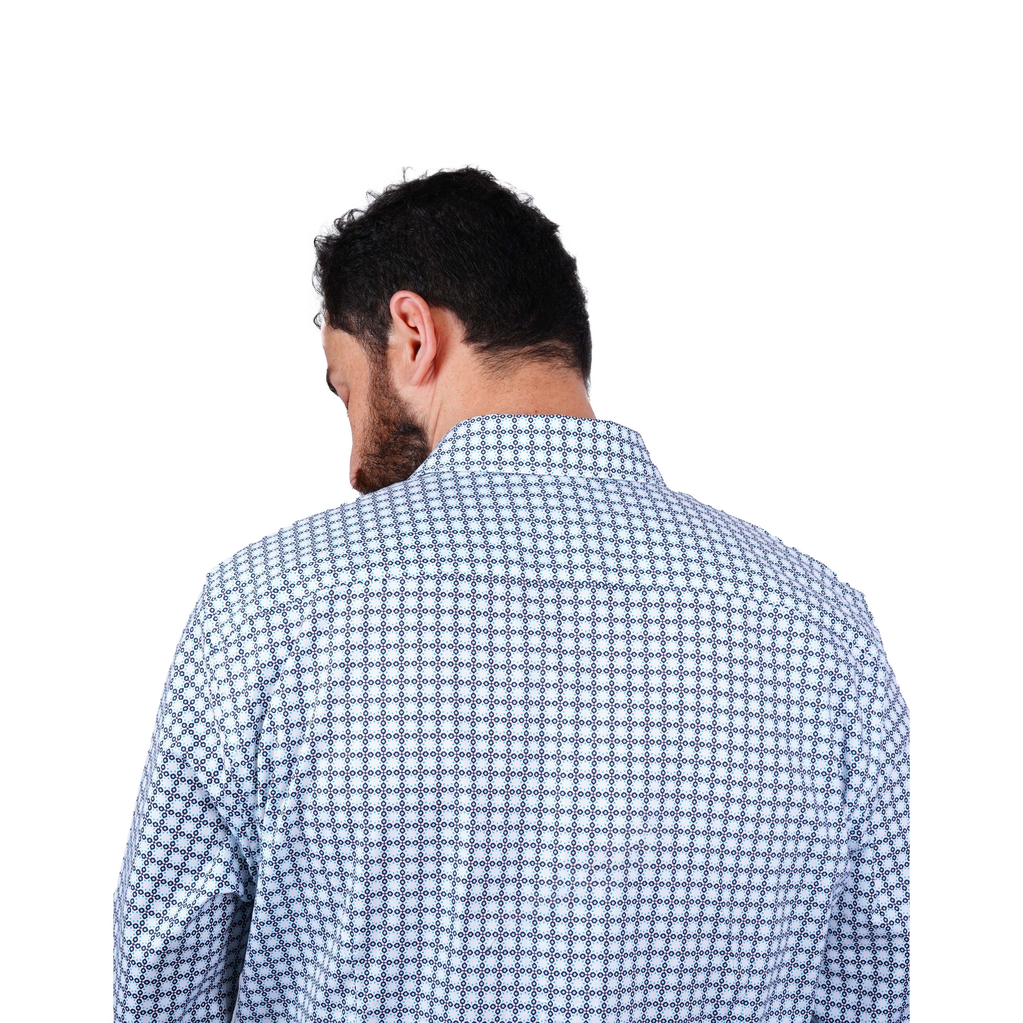 GUESS-LOS ANGELES-PRINTED-SLIM FIT-CASUAL SHIRT | WHITE