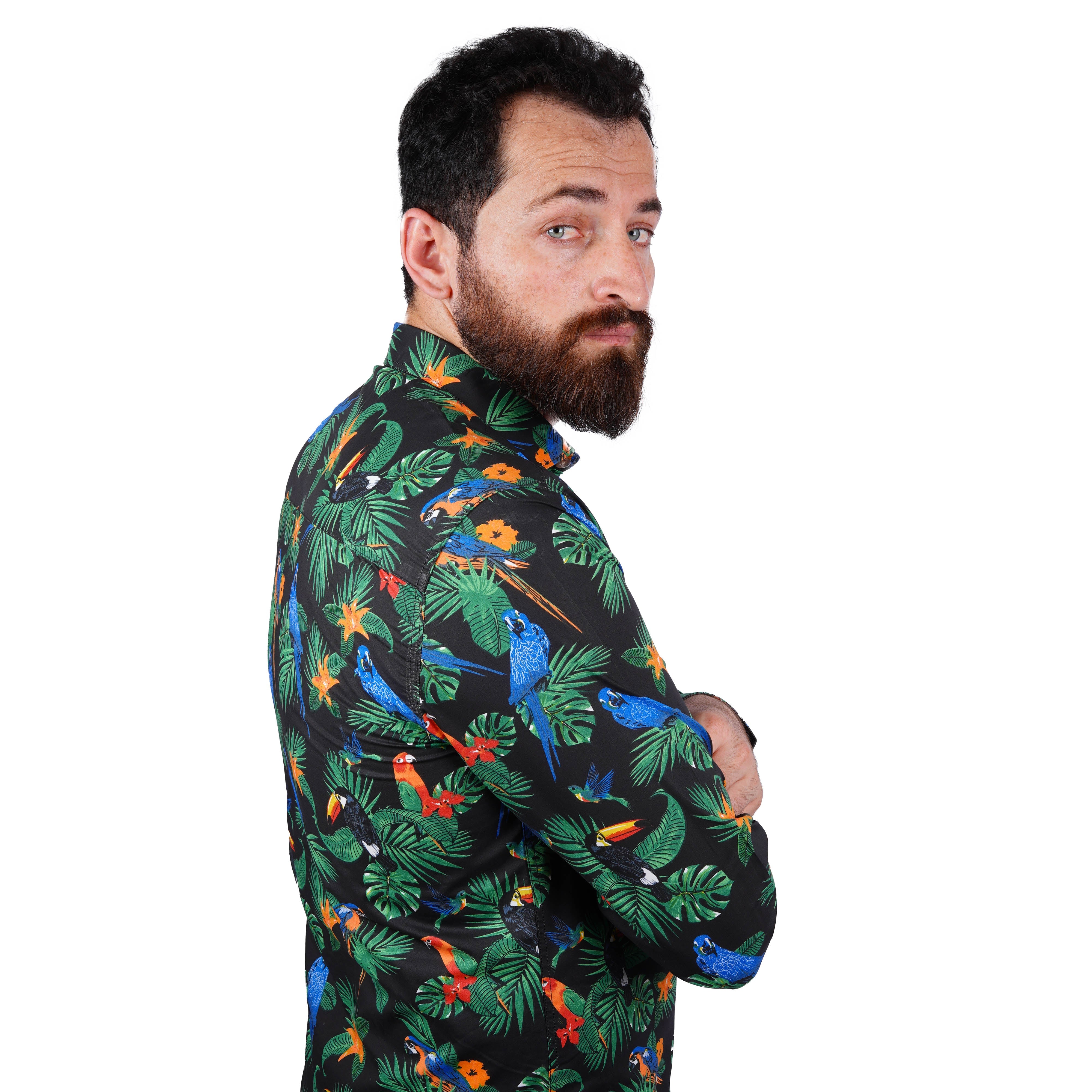 S.O.R.B.I.N.O-FINE QUALITY-TROPICAL PRINT-COTTON SHIRT
