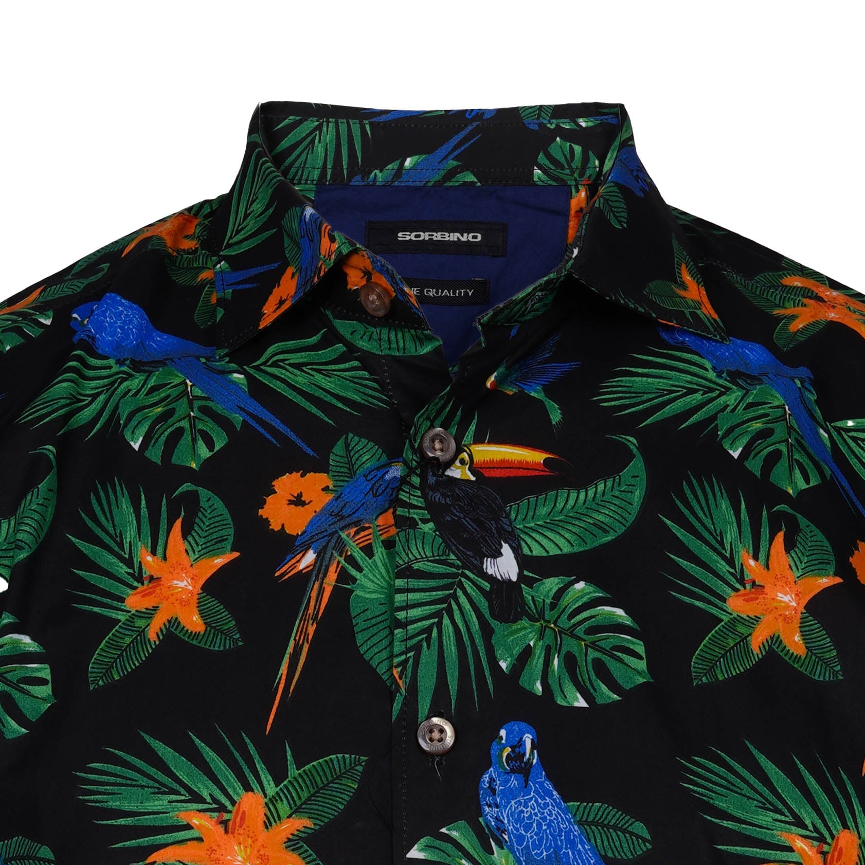 S.O.R.B.I.N.O-FINE QUALITY-TROPICAL PRINT-COTTON SHIRT