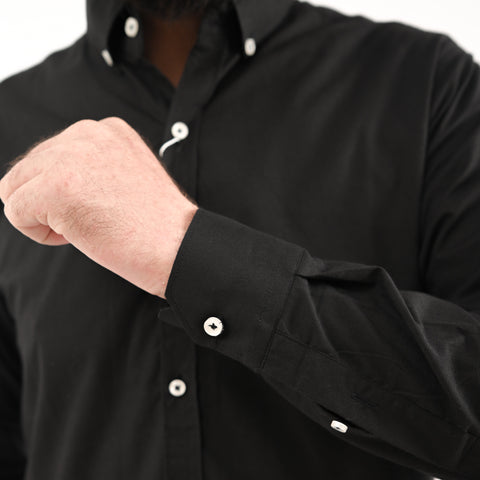 ZARA-MENS PREMIUM-SLIM FIT-CASUAL-COTTON-SHIRT | BLACK