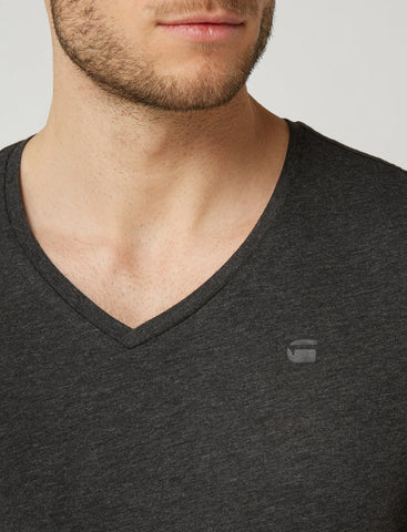 G-STAR RAW T-SHIRT V-NECK  NECK-GREY | CHARCOAL GREY