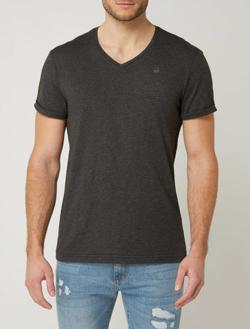 G-STAR RAW T-SHIRT V-NECK  NECK-GREY | CHARCOAL GREY