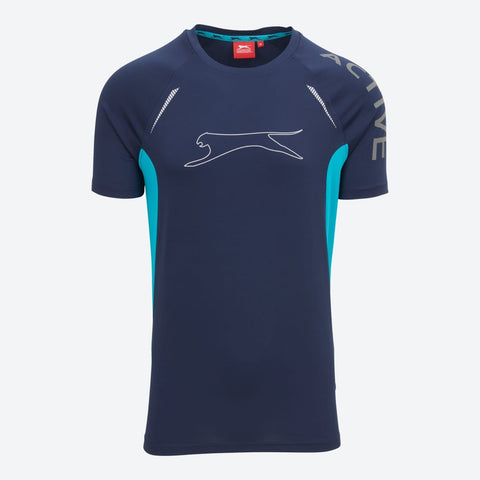 SLAZENGER. DRI FIT MEN SPORTS WORK OUT T-SHIRT | NAVY BLUE