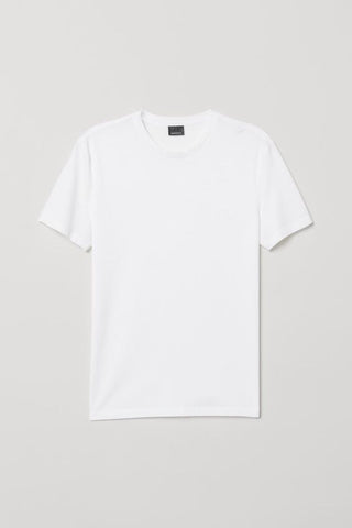 H&M. - BASIC-REGULAR FIT-ROUND-NECK T-SHIRTS | WHITE