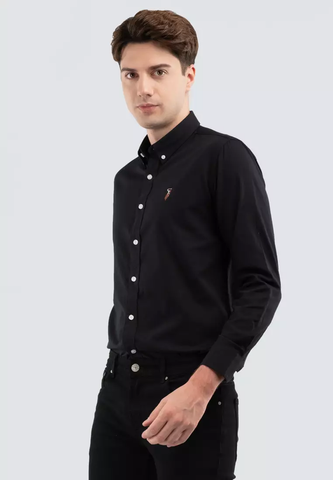 RALPH LAUREN-STRETCH POPLIN SHIRT-MEN | BLACK
