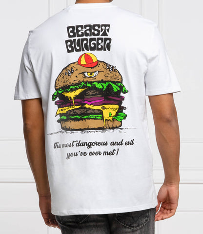 GUESS BEAST BURGER REGUALR FIT T-SHIRT | WHITE