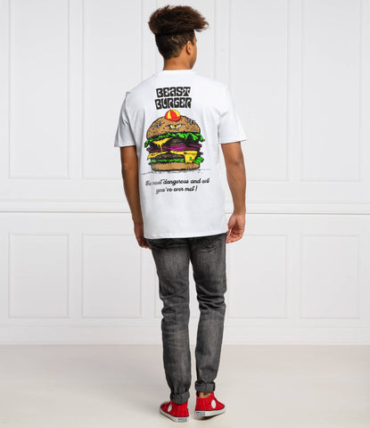 GUESS BEAST BURGER REGUALR FIT T-SHIRT | WHITE