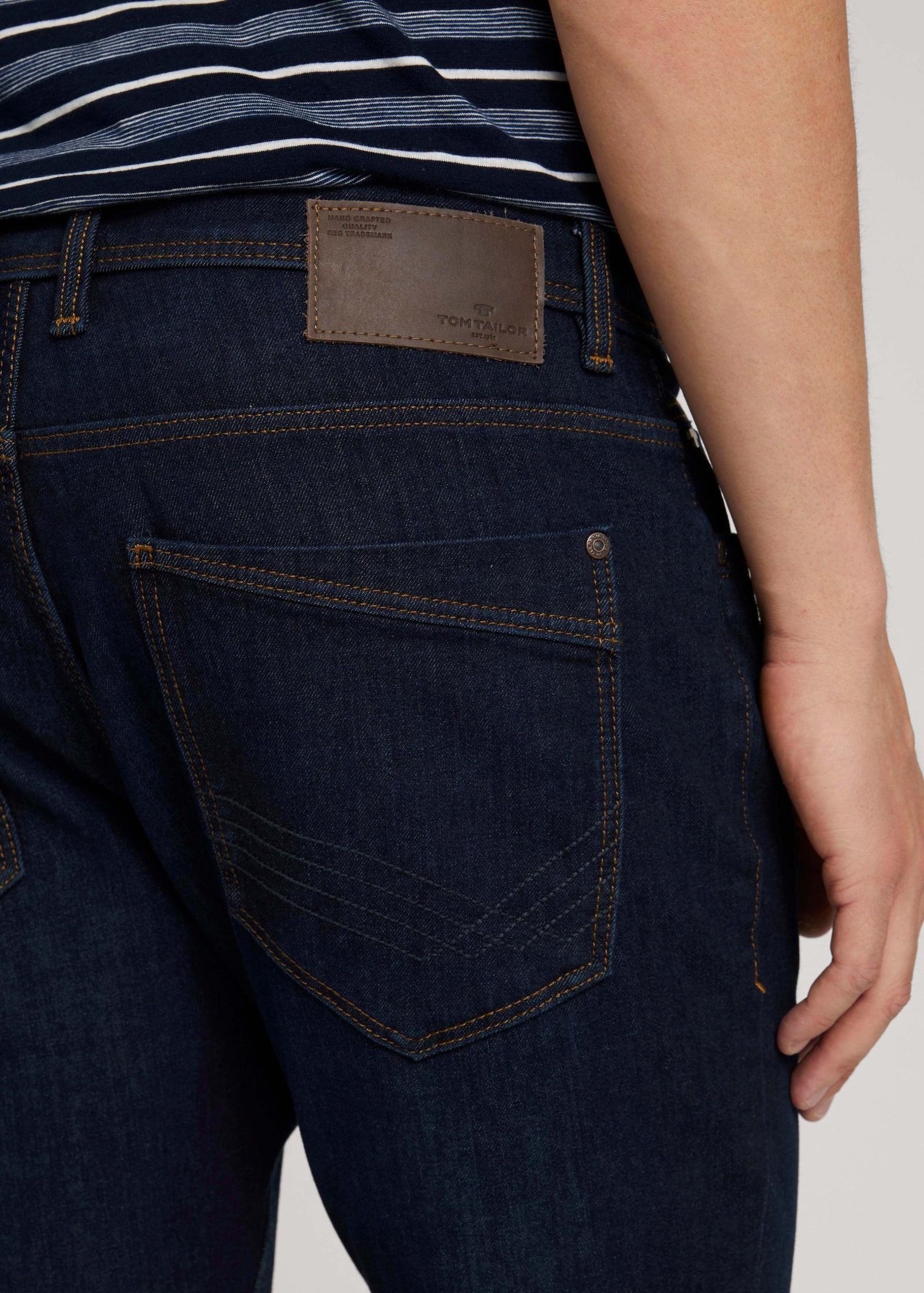 TOM TAILOR JOSH REGULAR SLIM MEN JEANS - RINSED BLUE DENIM