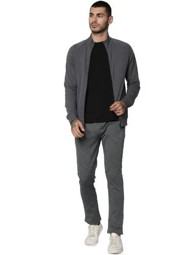 CALVIN KLIEN MEN'S MERINO WOOL FULL-ZIP SWEATER - CHARCOAL - Image 3