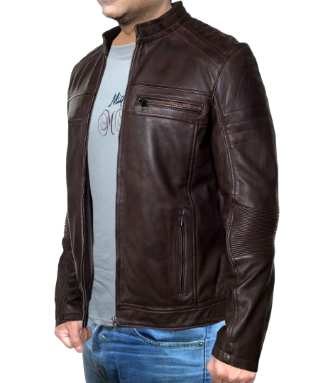 Men’s Brown Fashion Leather Jacket Genuine Leather Stylish Casual Jacket - Image 3