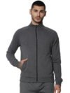 CALVIN KLIEN MEN'S MERINO WOOL FULL-ZIP SWEATER - CHARCOAL