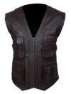 Owen Grady Brown Leather Vest Chris Pratt Jurassic World Inspired Men’s Vest