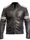 Men’s Distressed Black Leather Jacket