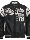 Pelle Pelle Encrusted Varsity Plush BLACK