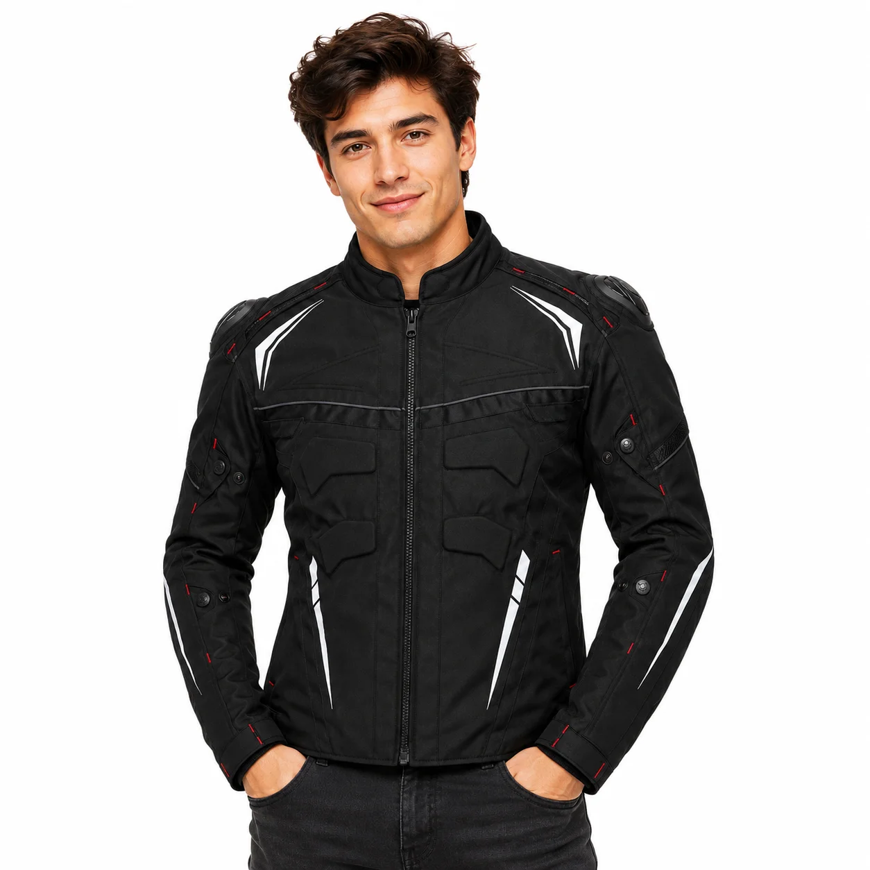Men’s Tactical Motorcycle Riding Jacket Premium Protective Biker Jacket with Stylish Armor Design